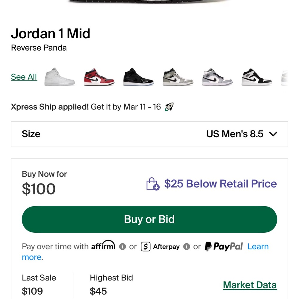 Jordan 1 Mid Reverse Panda - Picture 6 of 6